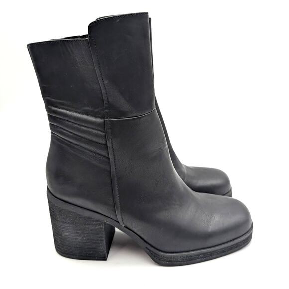 Korks Moergan Side Zip Boots Square Toe Women's Black Size US10M EU40.5 - Picture 3 of 14
